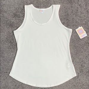 LuLaRoe white stretchy tank top size L NWT